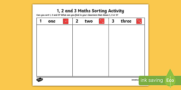 ёясй 1 2 And 3 Sorting Maths Activity Table Teacher Made ёясй 1 2 And 3 Sorting Maths Activity Table Teacher Made