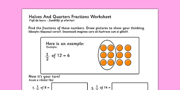 Halves and Quarters Activity - Twinkl - Math (teacher made)
