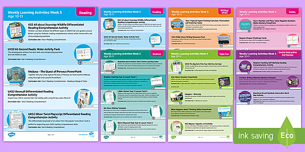 Weekly Learning Activities Week 5 (Ages 10-11) - Twinkl