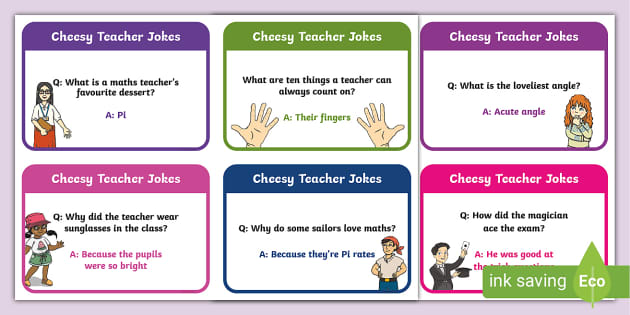 Free! - Cheesy Teacher Jokes Flashcards – Twinkl Resources