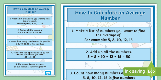 How to Calculate an Average Number Display Poster
