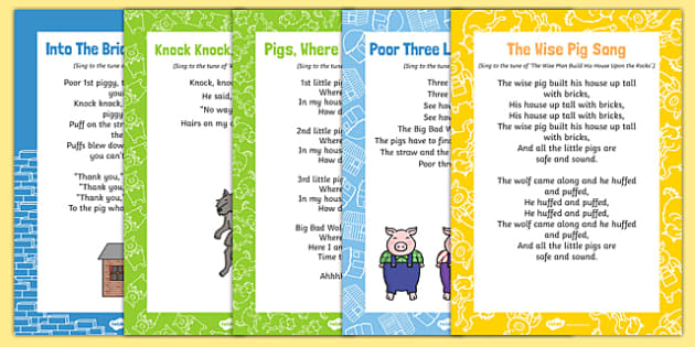 The Three Little Pigs Nursery Rhyme Songs Resource Pack