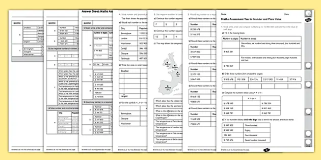 maths assessment number and place value year 6 term 1