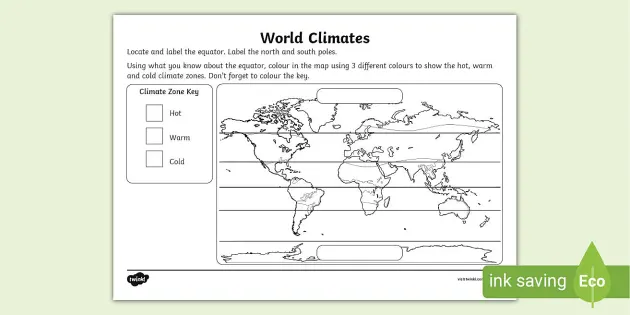 climate zones map worksheet geography teaching resources