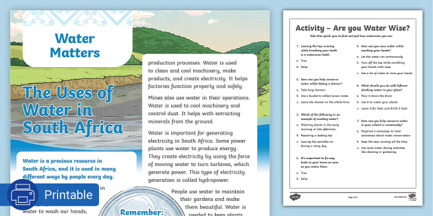 essay about water management in south africa