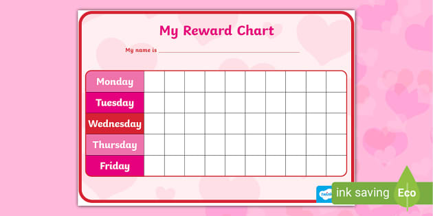 Heart-Themed Reward Chart (teacher made)