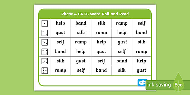 CVC WORD & CVCC CCVC WORDS CARD GAME - Crash Decodable Words Games