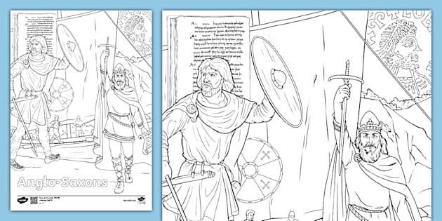 Anglo Saxon Collage Colouring Page Anglo Saxon Collage Colouring Page