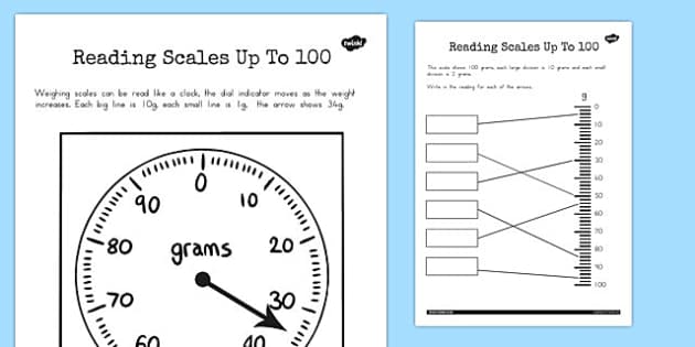 blank scales worksheet reading, Scale australia, 100 Up a scale, to  Reading 100