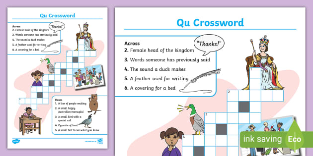 qu Crossword (teacher made) Twinkl