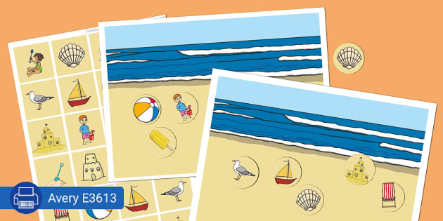 Summer Holiday - Beach Scene - Sticker Activity - Twinkl