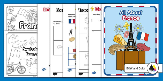 All About France Activity Booklet for K-2nd Grade - Twinkl