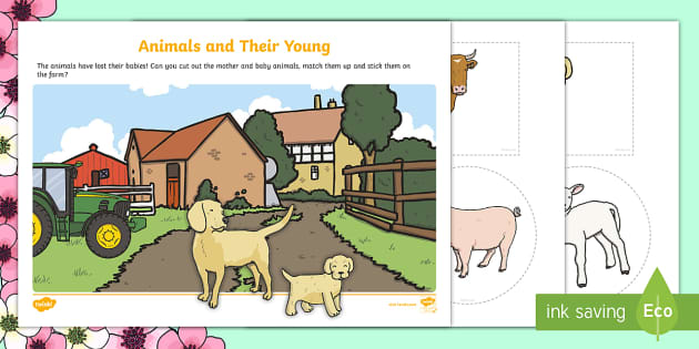 Download Animals And Their Young Cutting Skills Activity