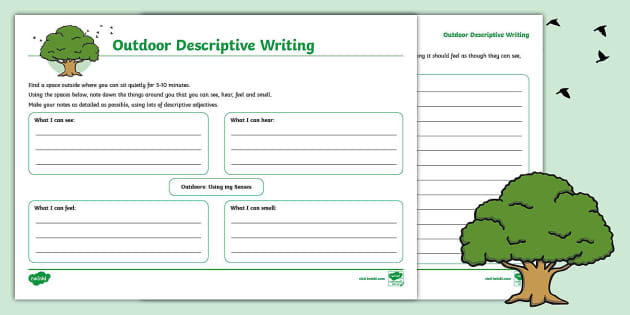 Outdoor Learning Descriptive Writing Activity - Twinkl