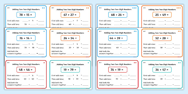 👉 KS1 Add Two-Digit Numbers Crossing 10 Challenge Cards
