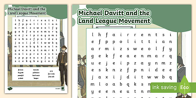 Michael Davitt Word Search (l'insegnante ha fatto) - Twinkl