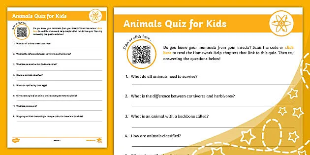 Animals Quiz for Kids (teacher made) - Twinkl