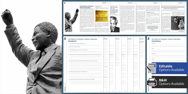 KS3 Nelson Mandela Reading Comprehension | Beyond English