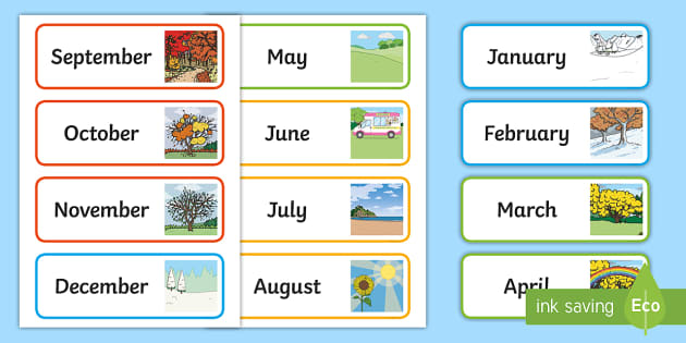 👉 Month of the Year Word Cards (Teacher-Made) - Twinkl
