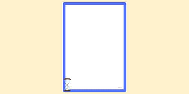 Simple Blank Hourglass Page Border | Page Borders | Twinkl