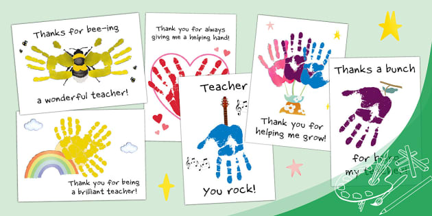 Thank You Teacher Handprint Activity Posters Pack - Twinkl