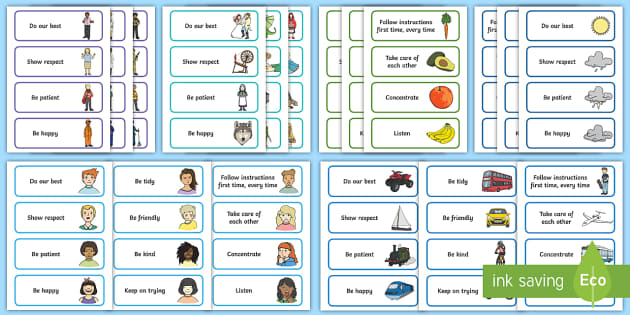 KS1 Themed Class Charter Cards Display Pack - Twinkl