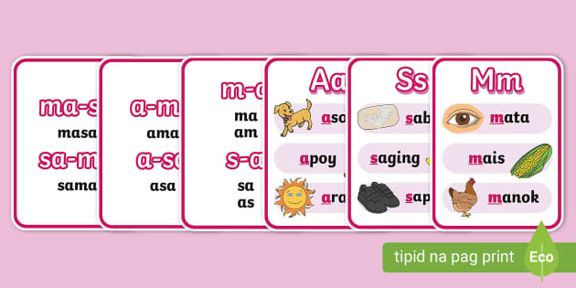 Marungko Approach flash cards (m, s, a) | Philippines | Twinkl