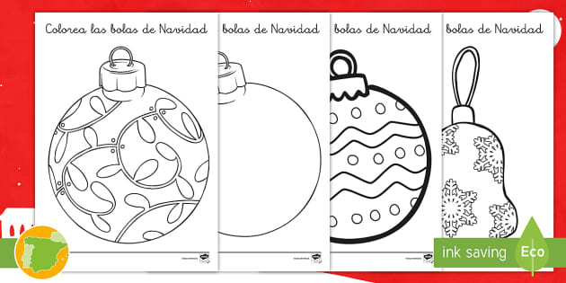 Ficha: Bolas de Navidad para colorear y recortar - Twinkl