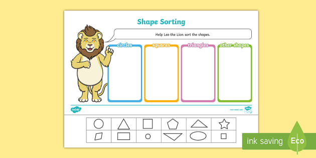 Cut and Stick Shape Sorting Game - Key Stage 1 - Twinkl
