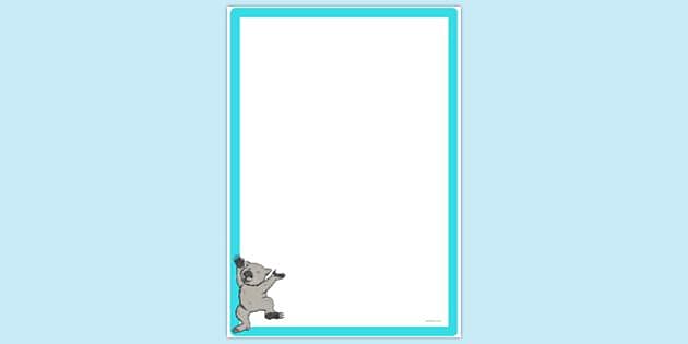 FREE! - Simple Blank Dancing Wombat Page Border | Twinkl