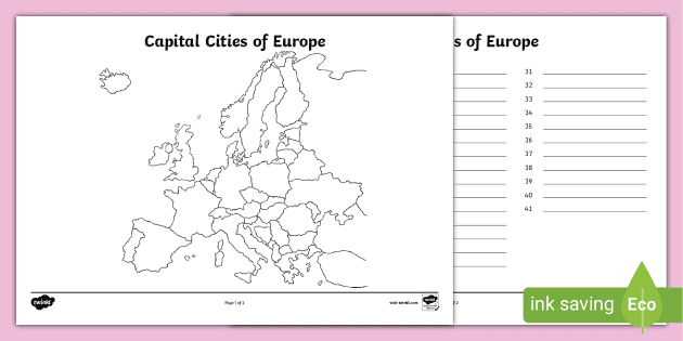 map of europe with capitals