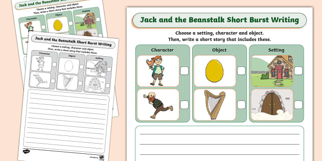 Jack and the Beanstalk Short Burst Writing Template - Twinkl