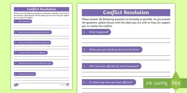 conflict resolution model for kids