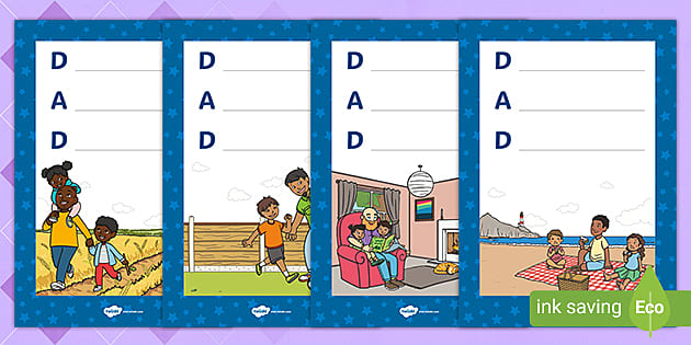 Fathers Day 'Dad' Acrostic Poem Templates (teacher made)