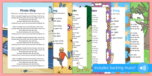 Maths Counting Songs Kindergarten Resource Pack