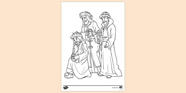  3 Wise Men Colouring Page