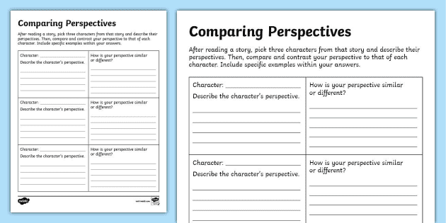 Comparing　(teacher　made)　Perspectives　Activity　Twinkl