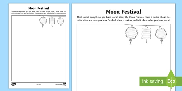 Moon Festival Poster Worksheet / Worksheet - Twinkl