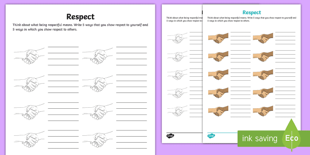 respect worksheet teacher made