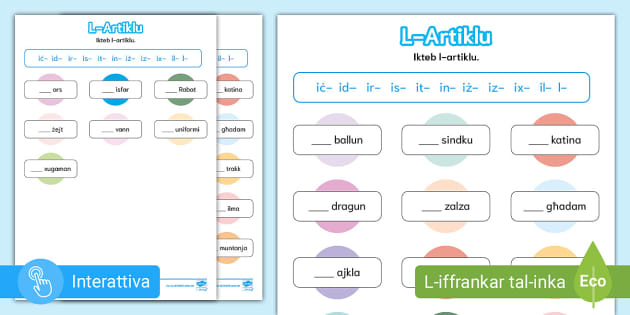 Karta tat-Taħriġ: L-Artiklu (teacher made) - Twinkl