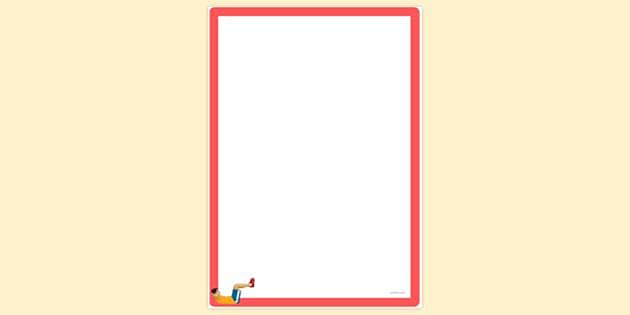 Simple Blank Fitness Page Border | Page Borders | Twinkl