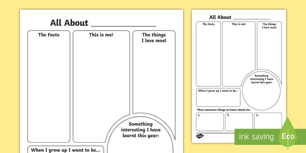 KS1/KS2 All About Me Poster Template Primary Resources