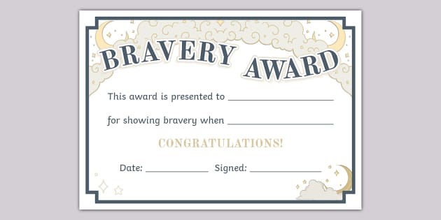 Celestial-Themed Bravery Certificate (teacher made) - Twinkl