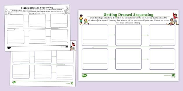 Getting Dressed Sequencing Mind Map (Teacher-Made) - Twinkl