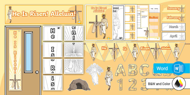 He Is Risen! Easter Classroom Decor Pack (teacher Made)