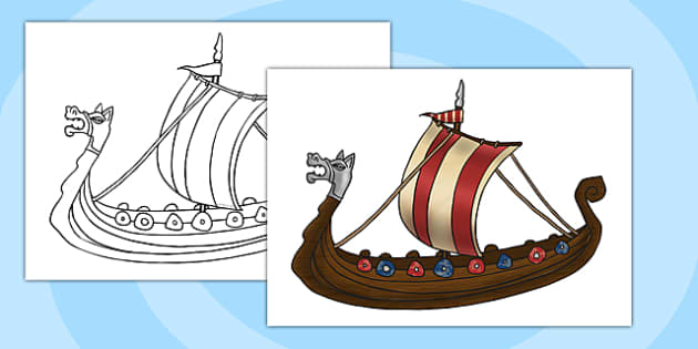 a4 viking boat template cut out ks2 history teacher made