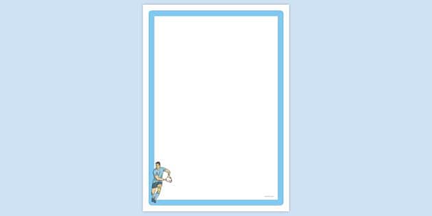 Simple Blank Rugby Player Page Border | Page Border | Twinkl