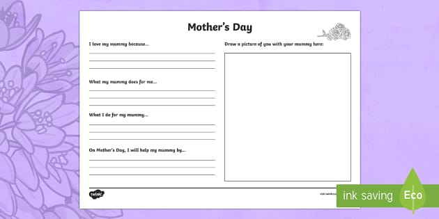 Mother s Day Writing Template (teacher made) Twinkl