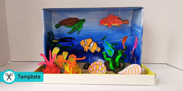 Ocean Shoebox Diorama | Seaside Crafts
