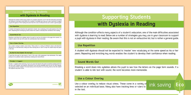 Dyslexia In The Classroom Send Inclusion Teaching Resources